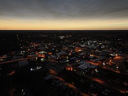 Downtown Norwalk during the 2024 Total Eclipse