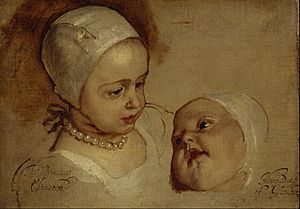 Sir Anthony van Dyck - Princess Elizabeth, 1635 - 1650 and Princess Anne, 1637 - 1640. Daughters of Charles I - Google Art Project