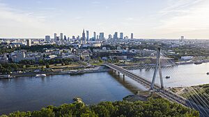 Warsaw skyline Świętokrzyski Bridge