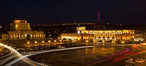 Republic Square at night