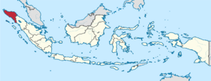 Map indicating the location of Aceh in Indonesia