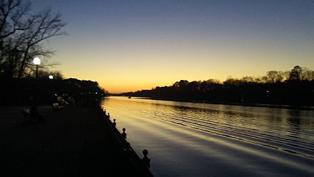 Black Warrior River at Riverwalk Park in Tuscaloosa, Alabama