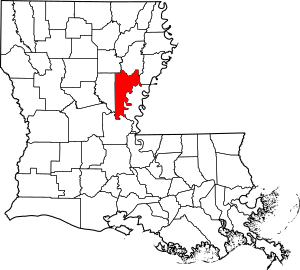 Map of Louisiana highlighting Catahoula Parish