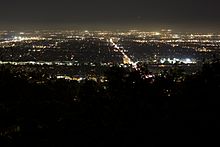 Mulholland Drive at night