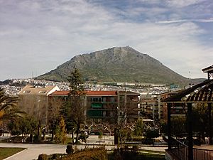 View of the rock of Martos from the Manuel Carrasco park.