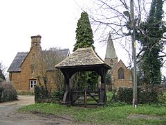 Radway, Church, house and lychgate.jpg