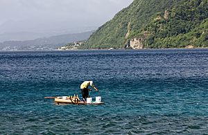 Soufrière Bay off Pointe Michel