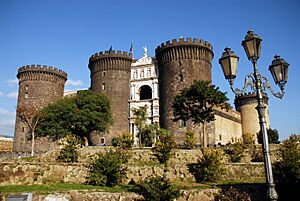 The Castel Nuovo (Maschio Angioino) (front view). Naples, Campania, Italy, South Europe