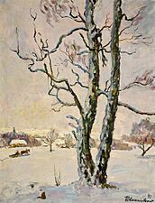 WINTER LANDSCAPE. BIRCH TREES 027l19115