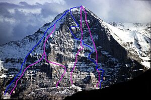 Eiger Nordwand Routen 3060