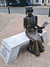 Emily Wilding Davison statue, Epsom High Street (July 2021).jpg