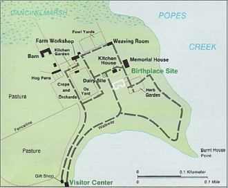 Geo Washington birthplace map