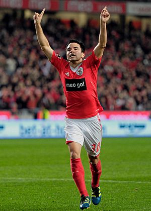 Saviola celebrating