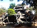 The artificial rock fountain at Marina Beach