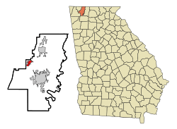 Location in Whitfield County and the state of Georgia