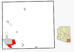 Location in Cochise County and the state of Arizona