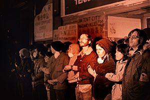 Demonstrators at the International Hotel in San Francisco, 1977