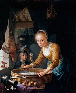 Gerrit Dou - Girl Chopping Onions - Google Art Project