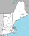 Map of Hockey East members beginning with 2017-18