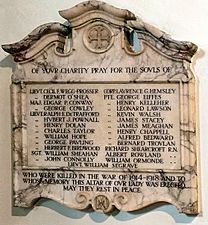 St Elizabeth of Portugal Church, Richmond, war memorial