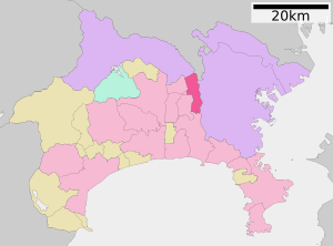 Location of Yamato in Kanagawa Prefecture