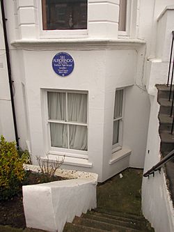 Basement of 49 St Stephen's Avenue with Sri Aurobindo Blue Plaque