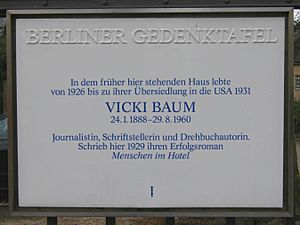 Gedenktafel Vicki Baum