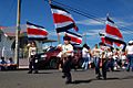 Girls with Costa Rica flags