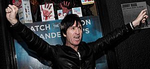 Johnny Marr accepts Made of Athy Award