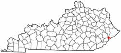 Location of McRoberts, Kentucky