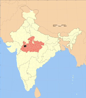 Location of Ujjain district in Madhya Pradesh