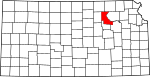 State map highlighting Riley County