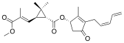 Molecular structure of pyrethrin II