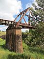 Railway bridge abutment riverbank park yass