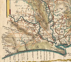 Bournemouth area 1759 map