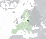 Map showing Lithuania in Europe