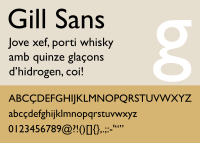 Exemple Gill Sans cat