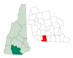 Location in Hillsborough County, New Hampshire