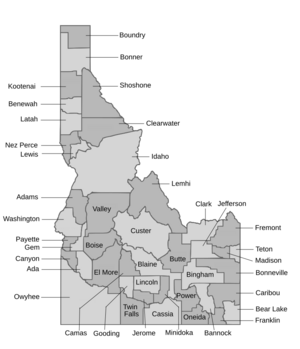 Idaho map counties