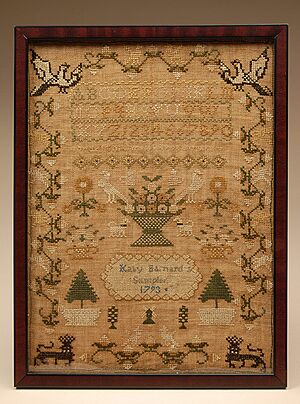 Katy Bernard's White Dove Sewing Sampler, 1793