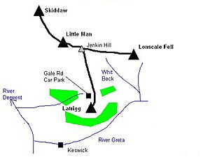 Latrigg sketch map