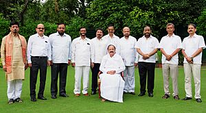 M. Venkaiah Naidu with a delegation of Ministers and MLAs of Asom Gana Parishad led by the Minister of Agriculture, Horticulture & Food Processing, Animal Husbandry & Veterinary, UDD and T&CP, Assam, Shri Atul Bora