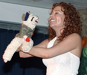 Mallory Lewis and Lamb Chop