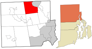 Location in Providence County and the state of Rhode Island.