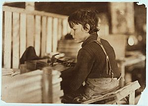 Boy making Melon Baskets