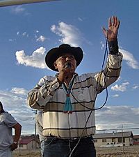 Davis giving speech