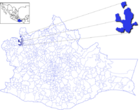 Location of the municipality in Oaxaca