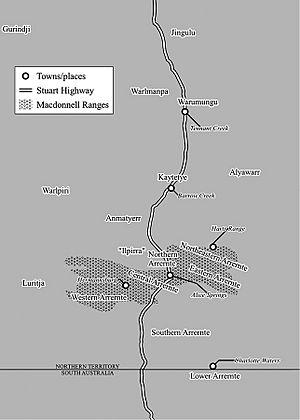 Languages of Central Australia - map