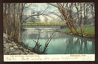 PostcardQuinniipiacRiverBridgeWallingfordCT1907