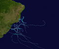 South Atlantic hurricane tracks